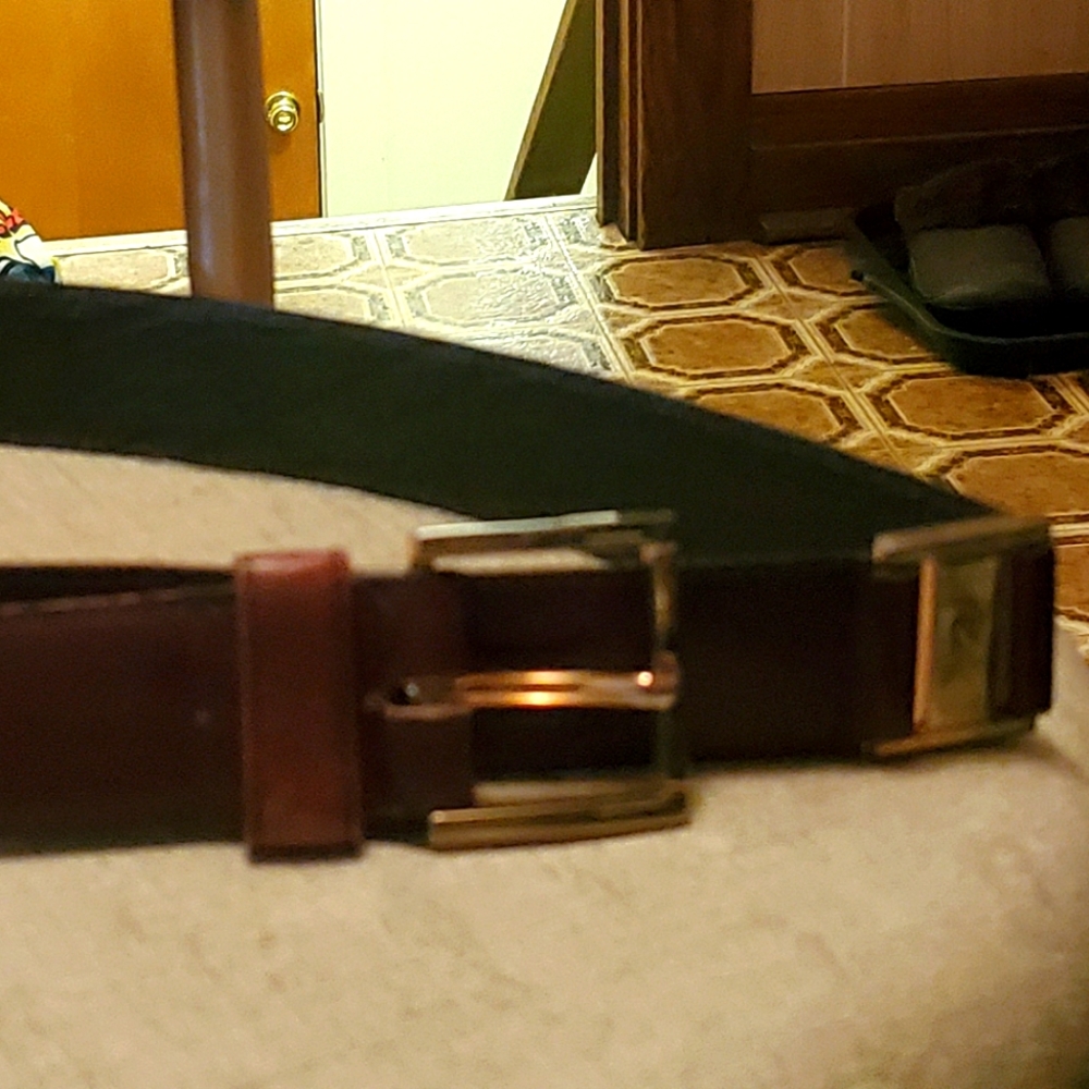 Vintage Yves Saint laurent  Cowhide  Belt Gold Hardware